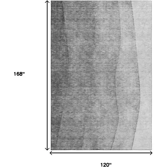 Gray And Ivory Ombre Washable Area Rug With UV Protection Photo 5