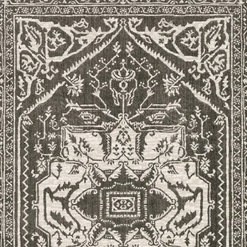 Gray And Ivory Oriental Area Rug Photo 6