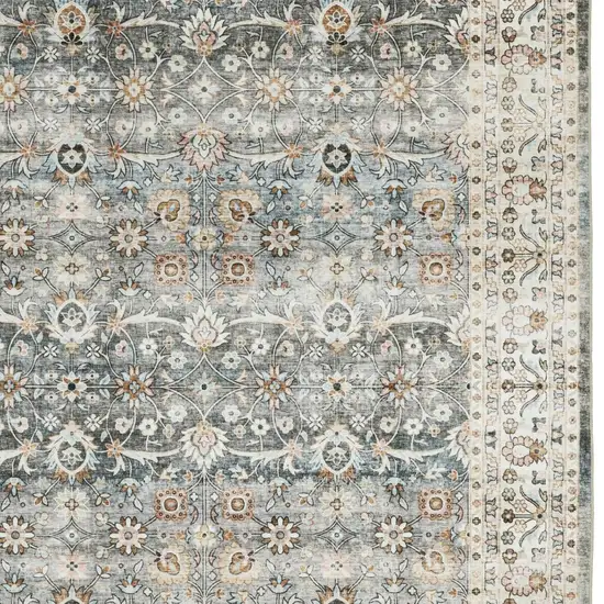Gray And Ivory Oriental Area Rug Photo 8
