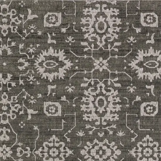 Gray And Ivory Oriental Area Rug Photo 9