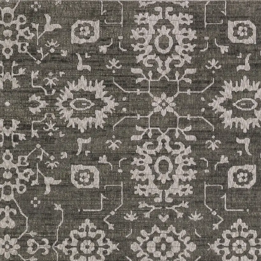 Gray And Ivory Oriental Area Rug Photo 9