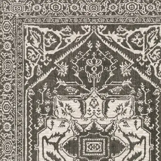 Gray And Ivory Oriental Area Rug Photo 7