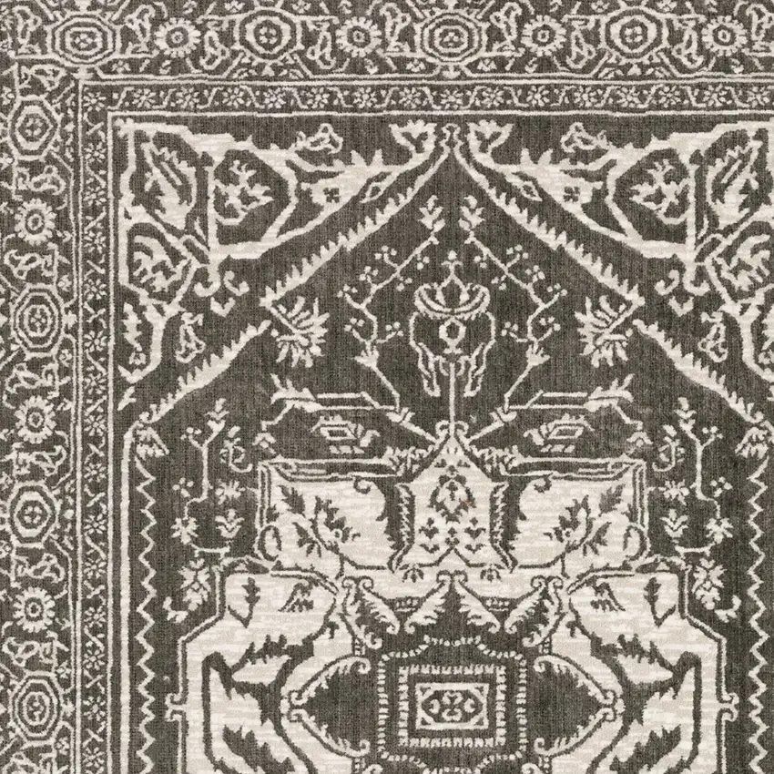 Gray And Ivory Oriental Area Rug Photo 7