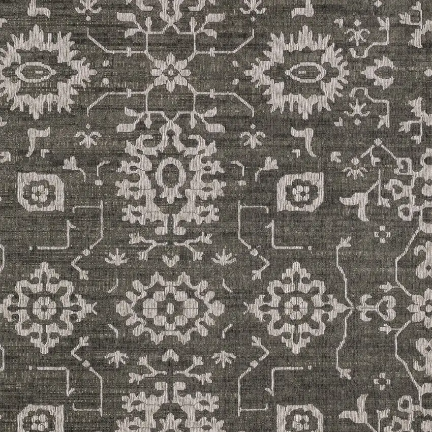 Gray And Ivory Oriental Area Rug Photo 9