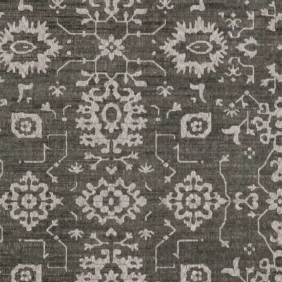 Gray And Ivory Oriental Area Rug Photo 9