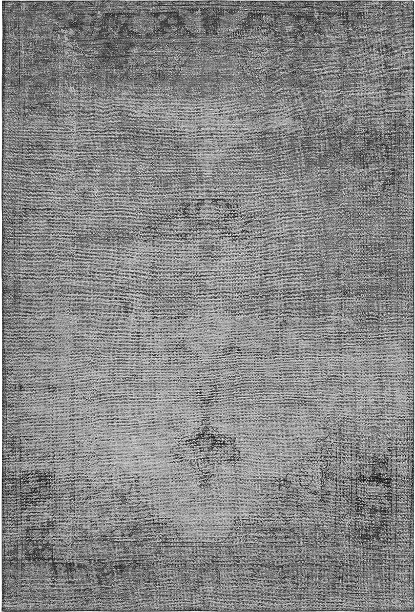 Gray And Ivory Oriental Washable Area Rug With UV Protection Photo 2