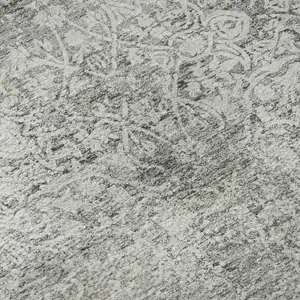 Photo of Gray And Ivory Oriental Washable Area Rug With UV Protection