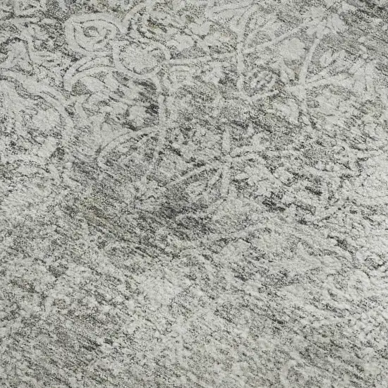 Gray And Ivory Oriental Washable Area Rug With UV Protection Photo 3