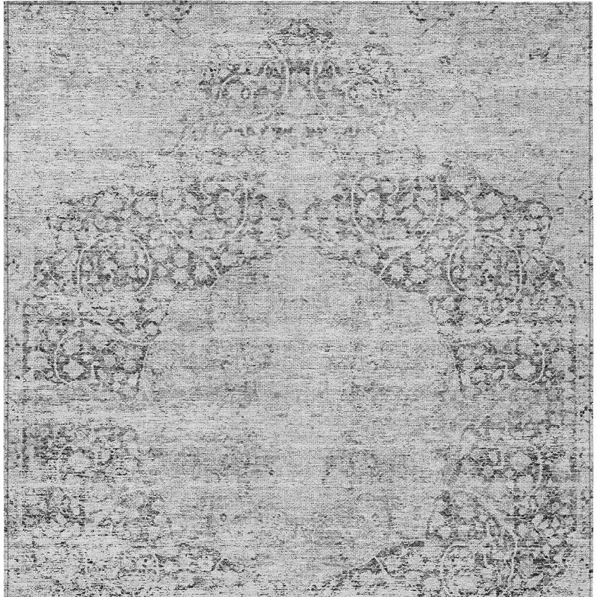 Gray And Ivory Oriental Washable Indoor Outdoor Area Rug Photo 6