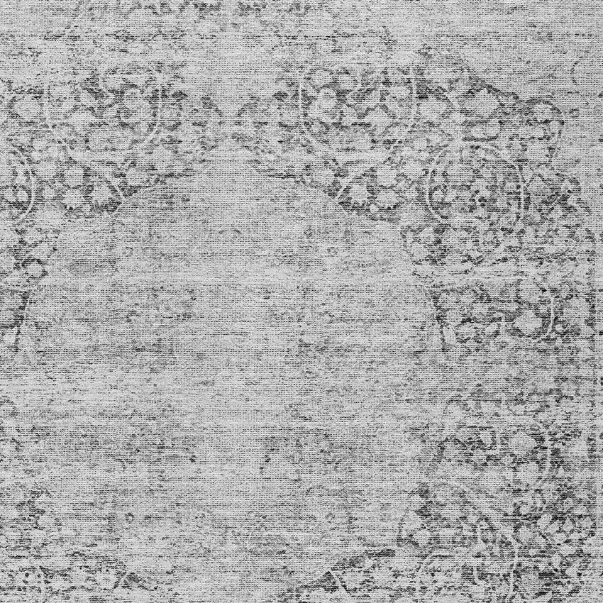 Gray And Ivory Oriental Washable Indoor Outdoor Area Rug Photo 5