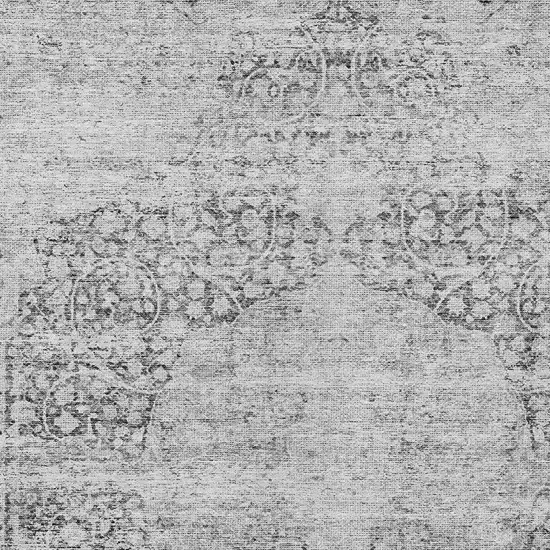 Gray And Ivory Oriental Washable Indoor Outdoor Area Rug Photo 5