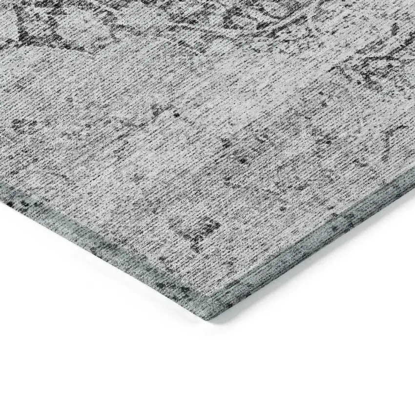 Gray And Ivory Oriental Washable Indoor Outdoor Area Rug Photo 4