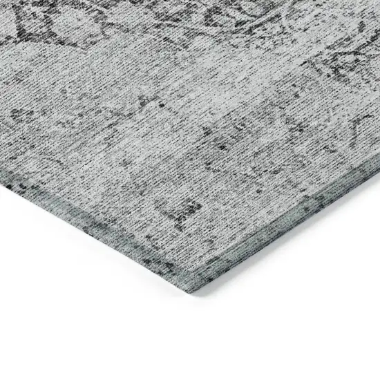 Gray And Ivory Oriental Washable Indoor Outdoor Area Rug Photo 4