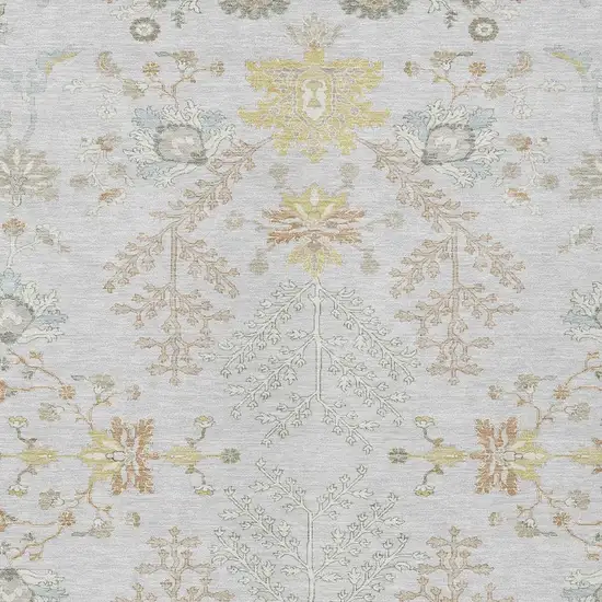 Gray And Ivory Oriental Washable Indoor Outdoor Area Rug Photo 5