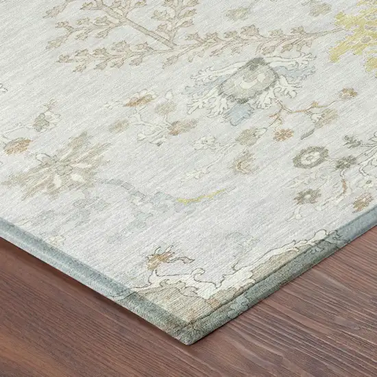 Gray And Ivory Oriental Washable Indoor Outdoor Area Rug Photo 7