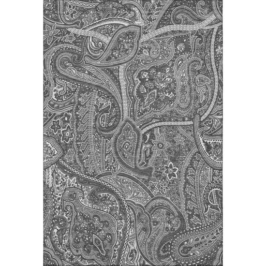 Gray And Ivory Paisley Washable Area Rug With UV Protection Photo 4