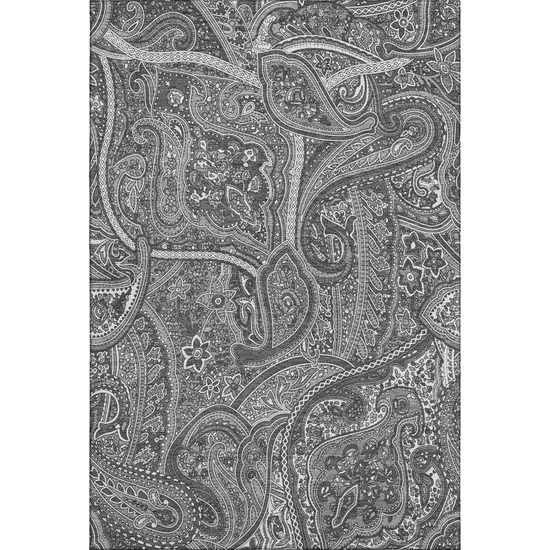 Gray And Ivory Paisley Washable Area Rug With UV Protection Photo 1
