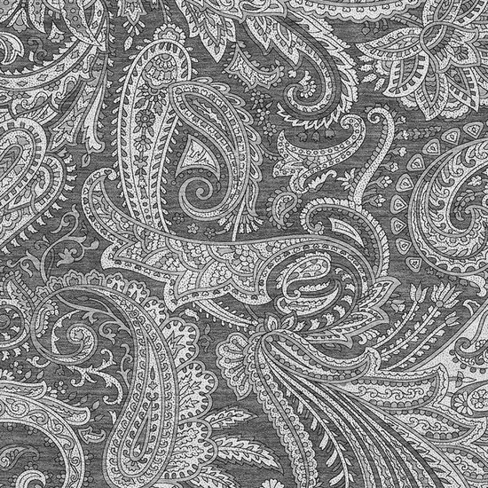 Gray And Ivory Paisley Washable Area Rug With UV Protection Photo 4
