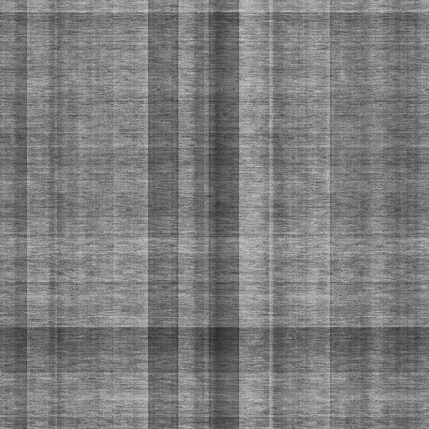 Gray And Ivory Plaid Washable Area Rug With UV Protection Photo 3