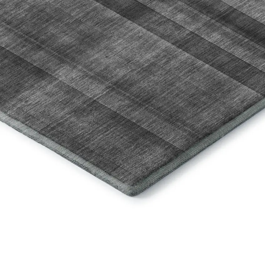 Gray And Ivory Plaid Washable Area Rug With UV Protection Photo 8