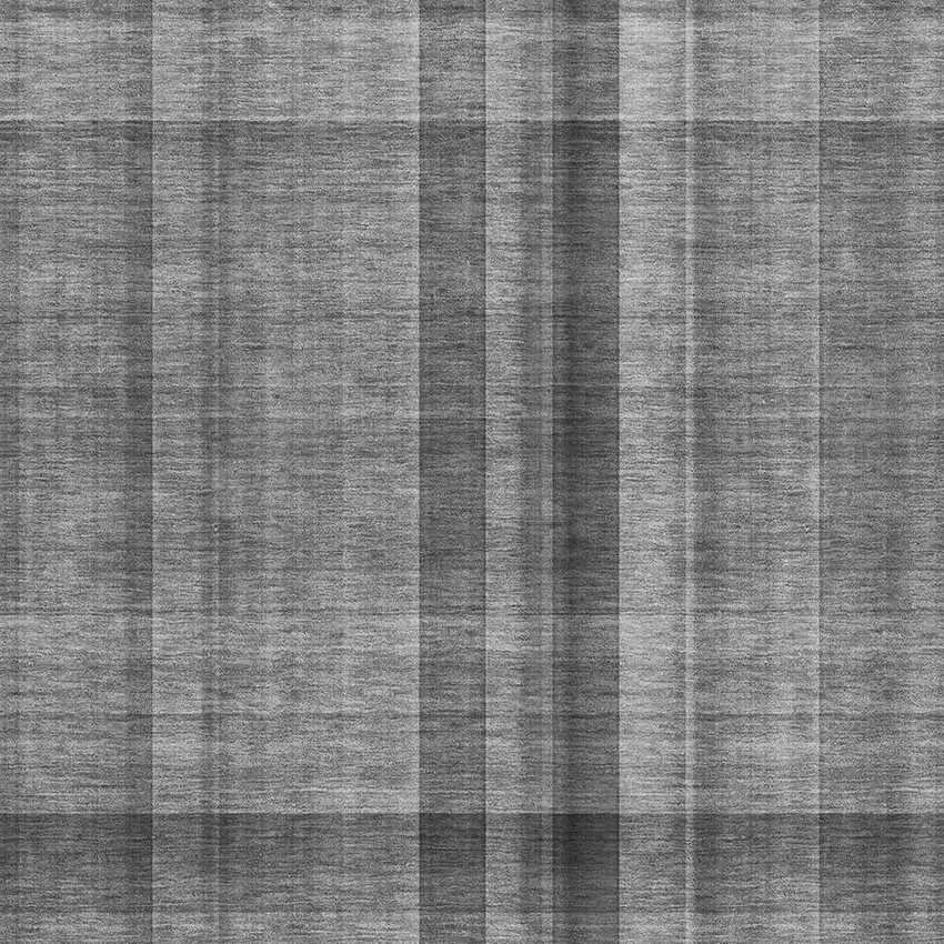 Gray And Ivory Plaid Washable Area Rug With UV Protection Photo 3