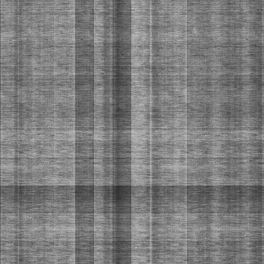 Gray And Ivory Plaid Washable Area Rug With UV Protection Photo 3