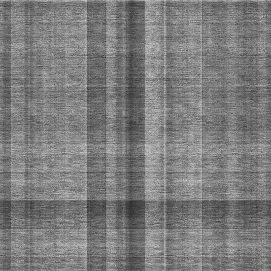 Gray And Ivory Plaid Washable Area Rug With UV Protection Photo 3