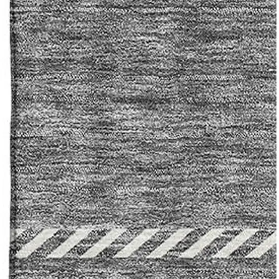 Gray And Ivory Plaid Washable Area Rug With UV Protection Photo 2