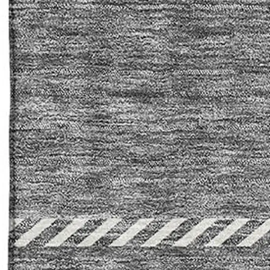 Gray And Ivory Plaid Washable Area Rug With UV Protection Photo 2