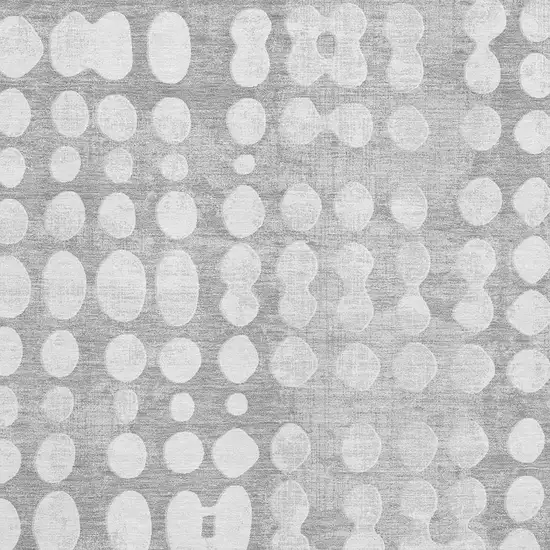 Gray And Ivory Polka Dot Washable Area Rug With UV Protection Photo 3