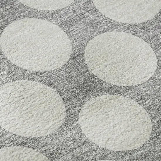 Gray And Ivory Polka Dot Washable Area Rug With UV Protection Photo 9