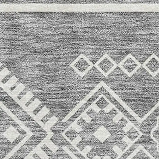 Gray And Ivory Southwestern Washable Area Rug With UV Protection Photo 3