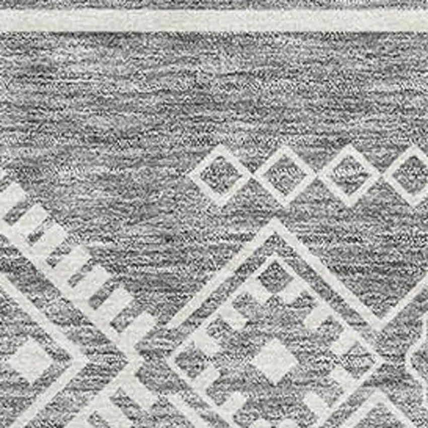 Gray And Ivory Southwestern Washable Area Rug With UV Protection Photo 3