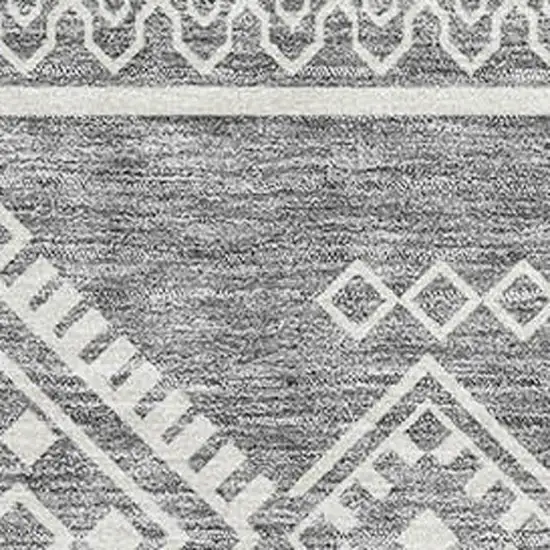 Gray And Ivory Southwestern Washable Area Rug With UV Protection Photo 3