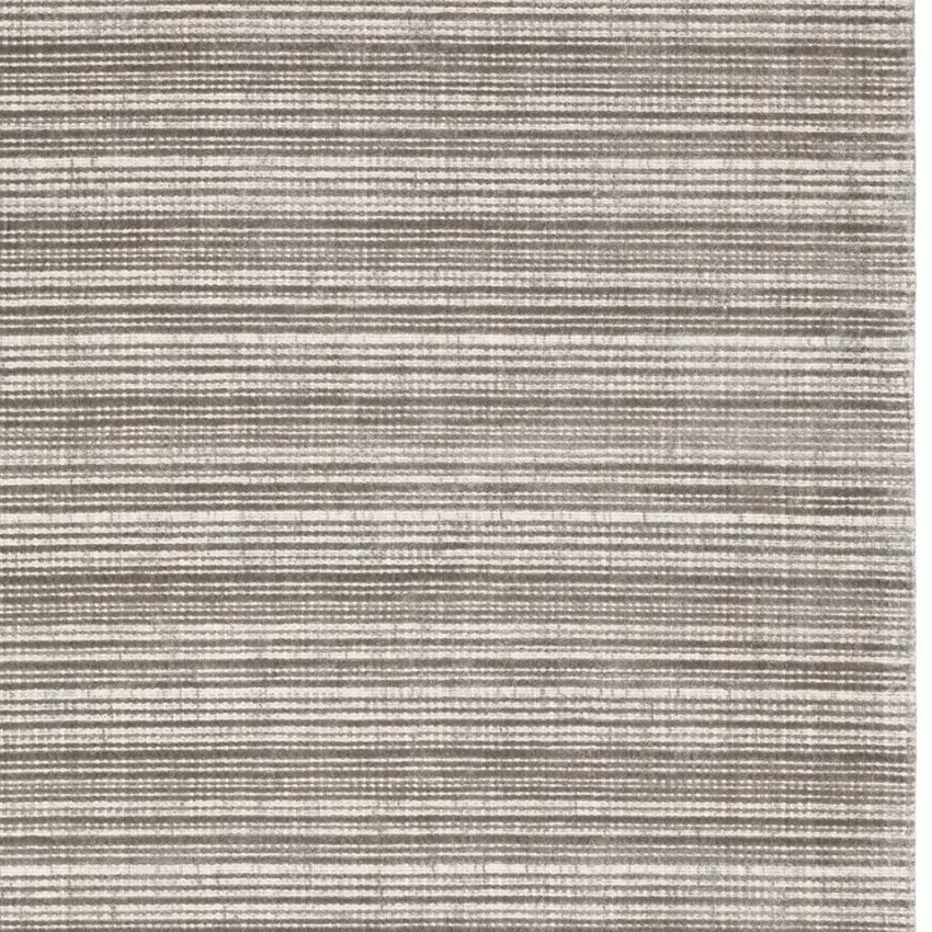 Gray And Ivory Striped Hand Tufted Area Rug Photo 5
