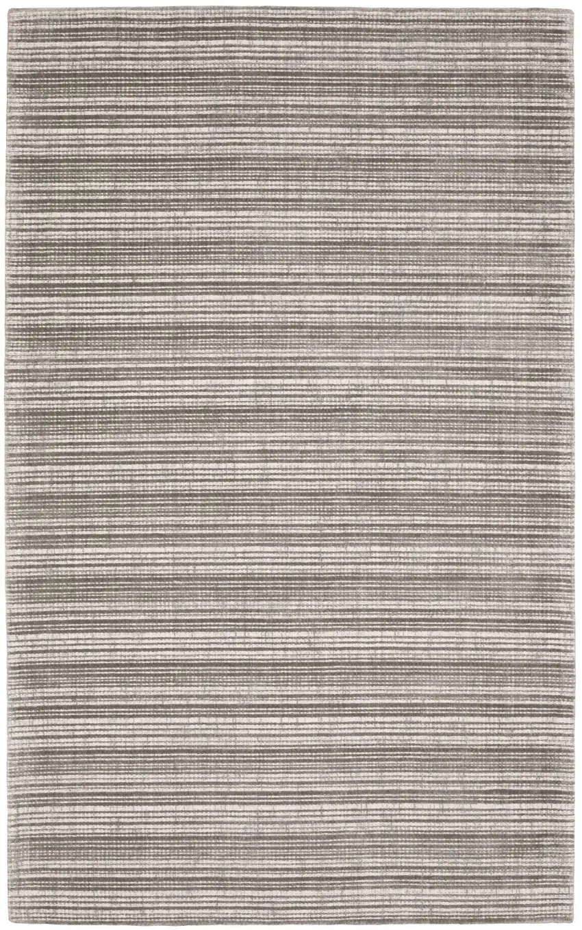 Gray And Ivory Striped Hand Tufted Area Rug Photo 2