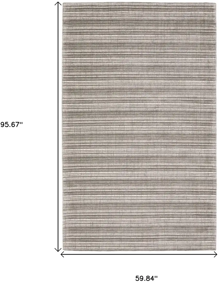 Gray And Ivory Striped Hand Tufted Area Rug Photo 3