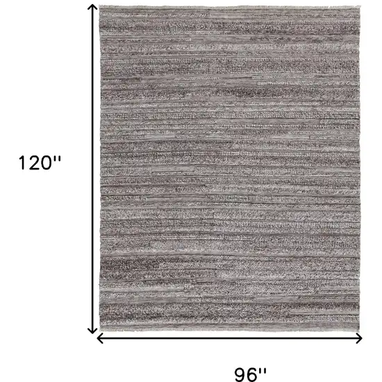 Gray And Ivory Striped Hand Woven Stain Resistant Area Rug Photo 6