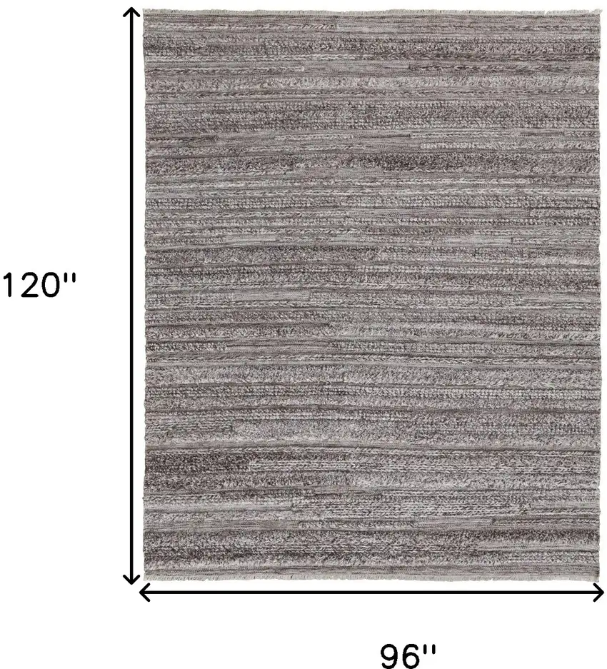 Gray And Ivory Striped Hand Woven Stain Resistant Area Rug Photo 6