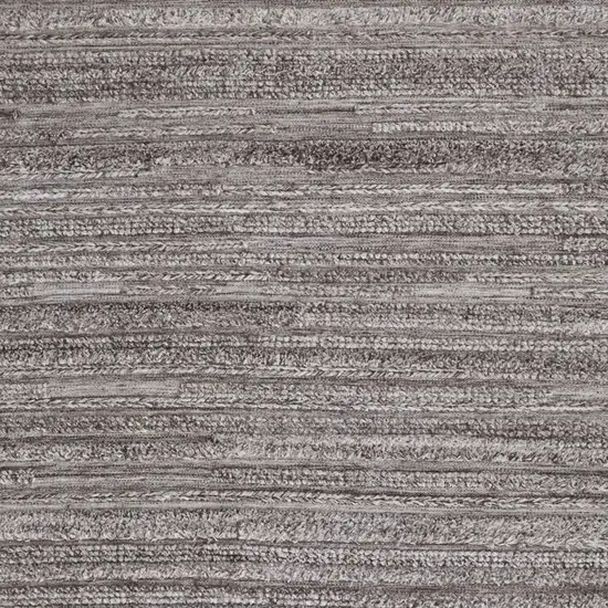 Gray And Ivory Striped Hand Woven Stain Resistant Area Rug Photo 3