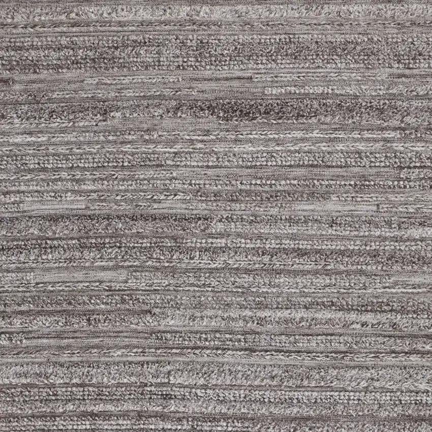 Gray And Ivory Striped Hand Woven Stain Resistant Area Rug Photo 3