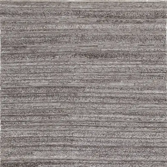Gray And Ivory Striped Hand Woven Stain Resistant Area Rug Photo 4