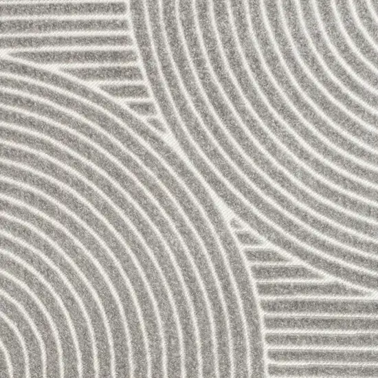 Gray And Ivory Striped Indoor Outdoor Area Rug Photo 2