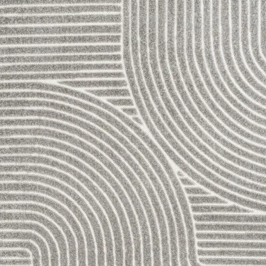 Gray And Ivory Striped Indoor Outdoor Area Rug Photo 3