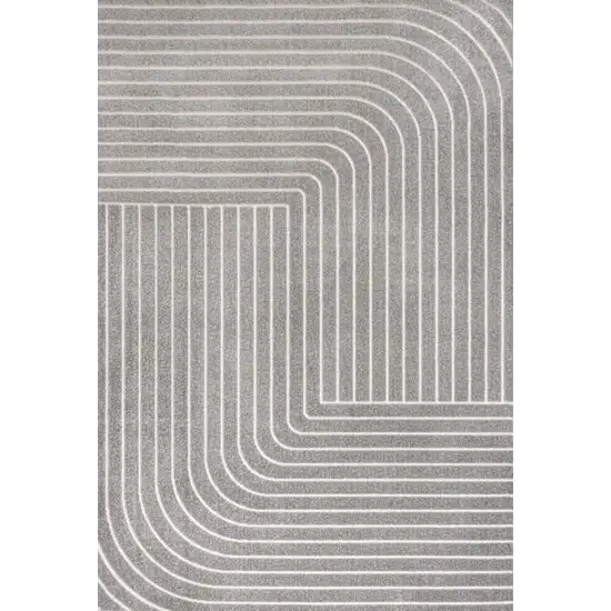 Gray And Ivory Striped Indoor Outdoor Area Rug Photo 1
