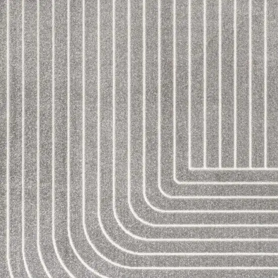 Gray And Ivory Striped Indoor Outdoor Area Rug Photo 2