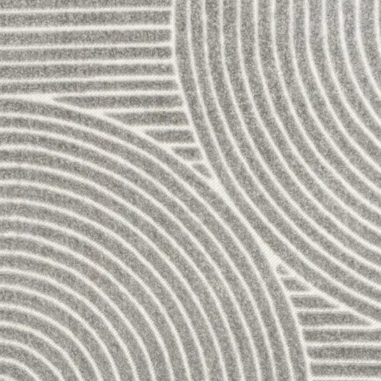 Gray And Ivory Striped Indoor Outdoor Area Rug Photo 2