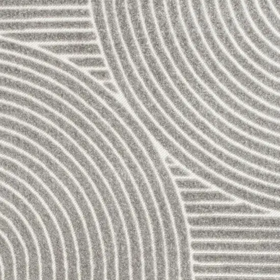 Gray And Ivory Striped Indoor Outdoor Area Rug Photo 2