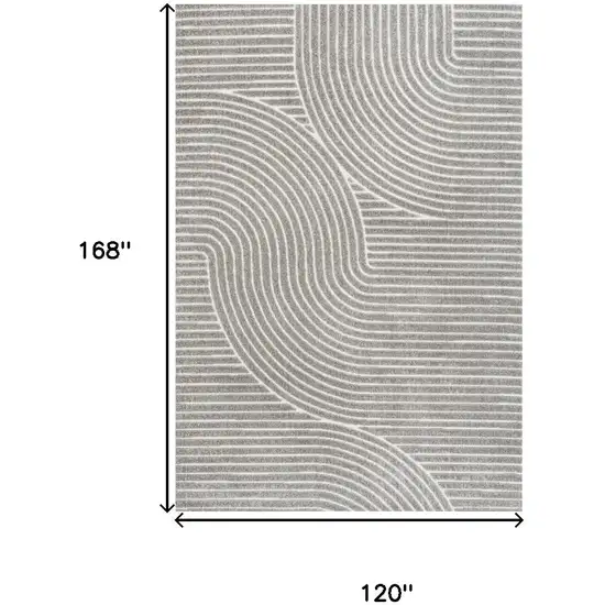 Gray And Ivory Striped Indoor Outdoor Area Rug Photo 5