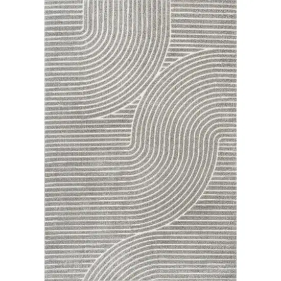 Gray And Ivory Striped Indoor Outdoor Area Rug Photo 3